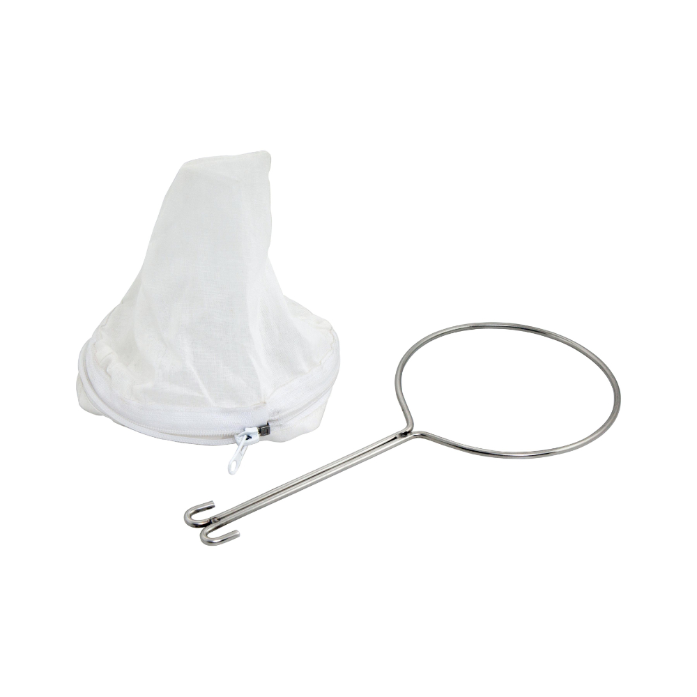 HAZEL Cloth Strainer Water Filter Removable Cloth with Stainless Steel Handle, 27 cm, Silver