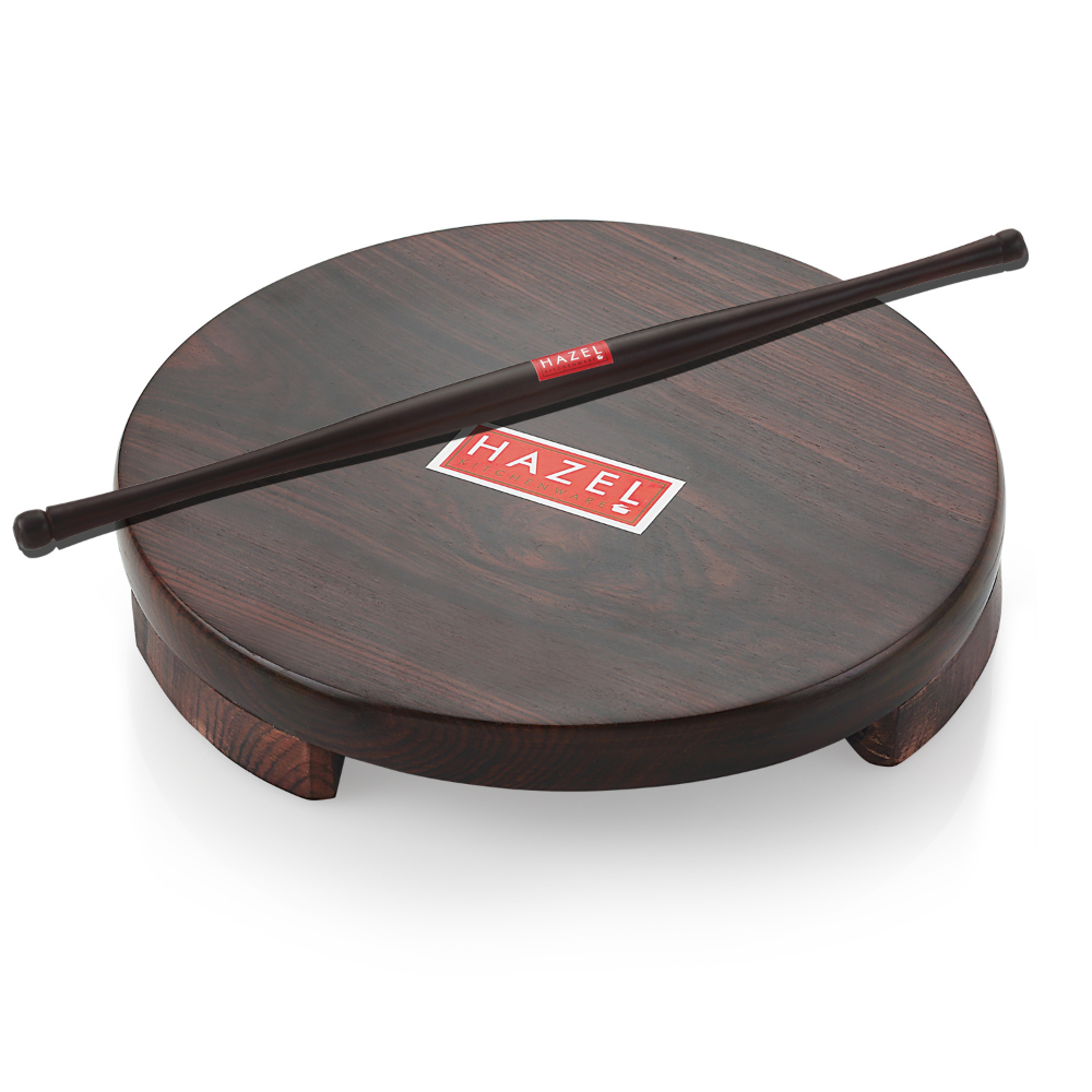 HAZEL Sheesham Polpat Chakla Roti Chapati Maker 24 cm With Sheesham Roti Roller Belan Rolling Pin 42 cm