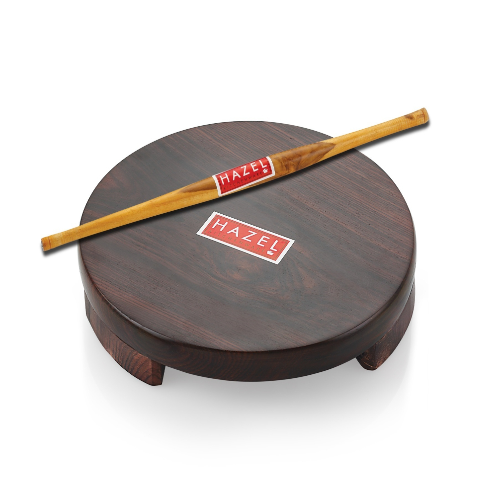 HAZEL Sheesham Polpat Chakla Roti Chapati Maker 24 cm With Wood Roti Roller Belan Rolling Pin 36 cm