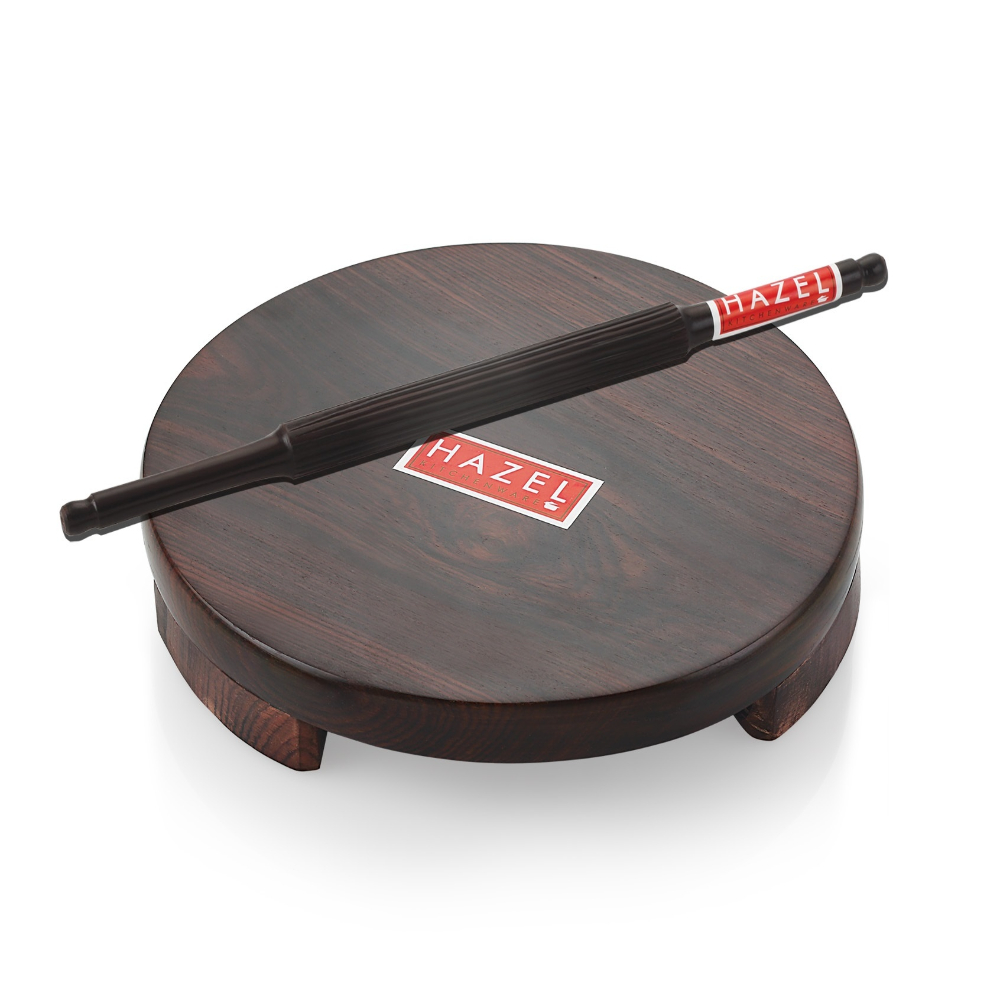 HAZEL Sheesham Polpat Chakla Roti Chapati Maker 24 cm With Sheesham Roti Roller Belan Rolling Pin 35 cm