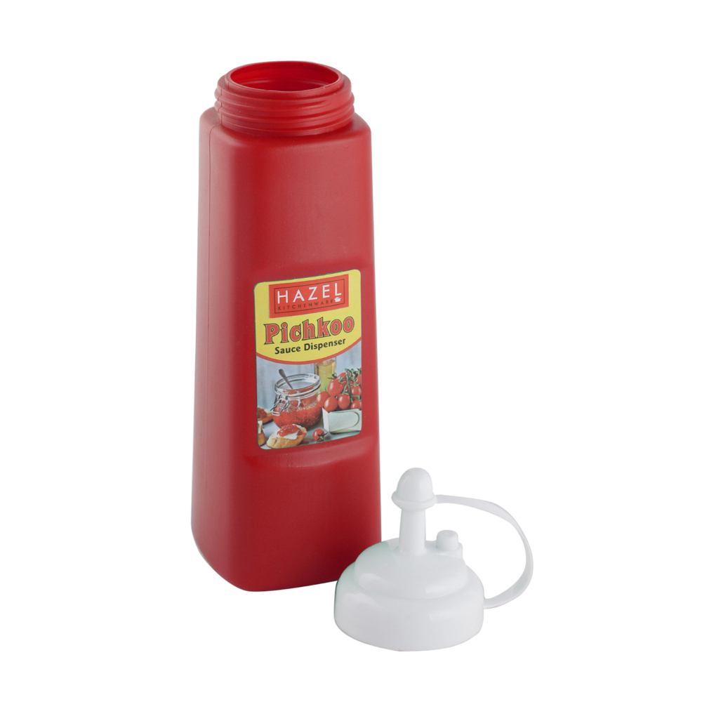 HAZEL Transparent Sauce Bottle & Ketchup Squeeze Bottle | Combo of 4 Set Plastic Squeeze Bottle| Ideal for using at Home & Restaurent, Set of 4