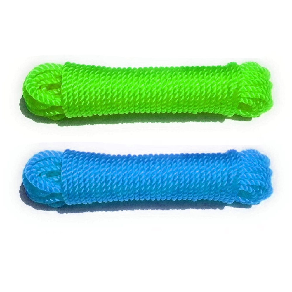 HAZEL 4 Metre Long Nylon Rope Set of 2 | Multicolor Cloth Hanging Rope for Both Indoor and Outdoor Purpose - 4mm Thickness