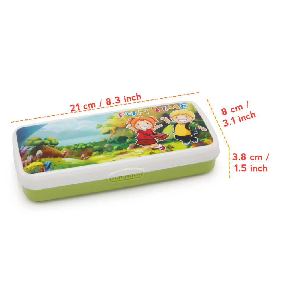 HAZEL Pen Box For Stationary Organisers for Kids | Perfect pencil Box with Separator for School Kids | Crayon Box Storage For Stationary Box, Green