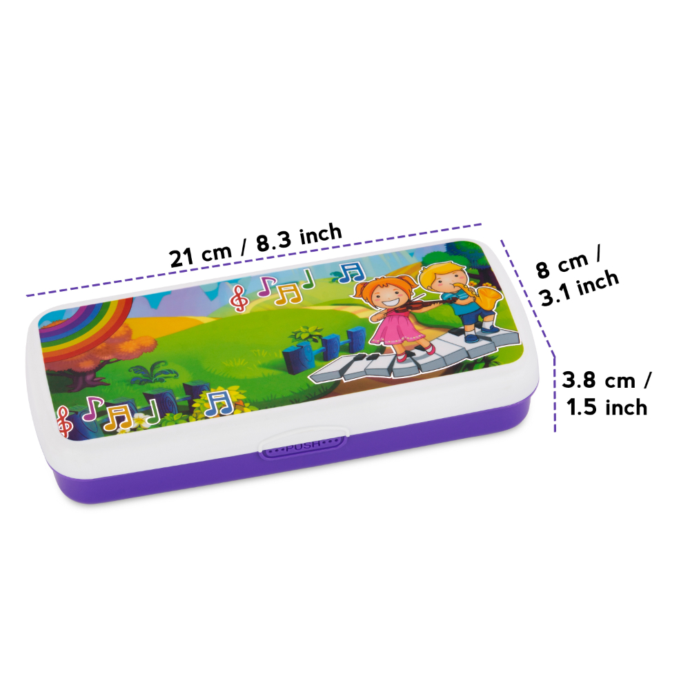 HAZEL Pen Box For Stationary Organisers for Kids | Perfect pencil Box with Separator for School Kids | Crayon Box Storage For Stationary Box, Purple