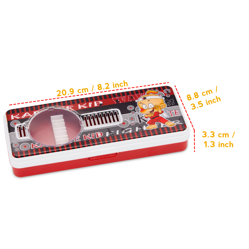 HAZEL Pencil Box for Art Organizer and Storage | Creative Crayon Box for Stationary Box | Compass Box with Separator for School Kids, Red
