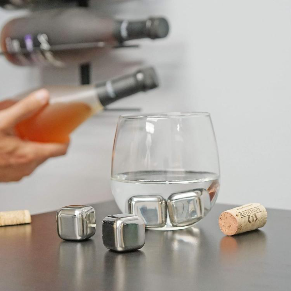 HAZEL Stainless Steel Ice Cubes | Multipurpose Reusable Ice Cube, Set of 12