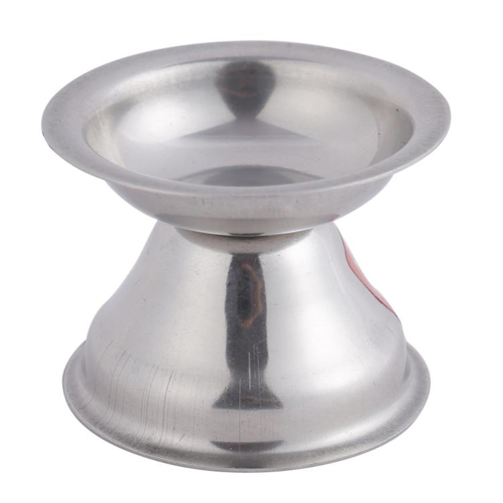 HAZEL Fulwati Diya for Puja | Stainless Steel Fulvat Table Diva Deepak For Pooja | Oil Lamp Deep For Home Mandir Office Temple Pandol Pujan (5 x 3.8 cm), Set of 6