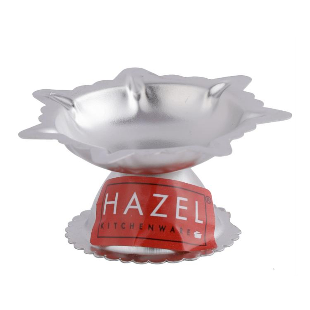 HAZEL Saptawati Diya for Puja | Stainless Steel Diva Table Deepak For Pooja | 7 Wati Wicks Oil Lamp Deep For Home Mandir Office Temple Pandol Pujan (5 x 3 cm), Set of 6