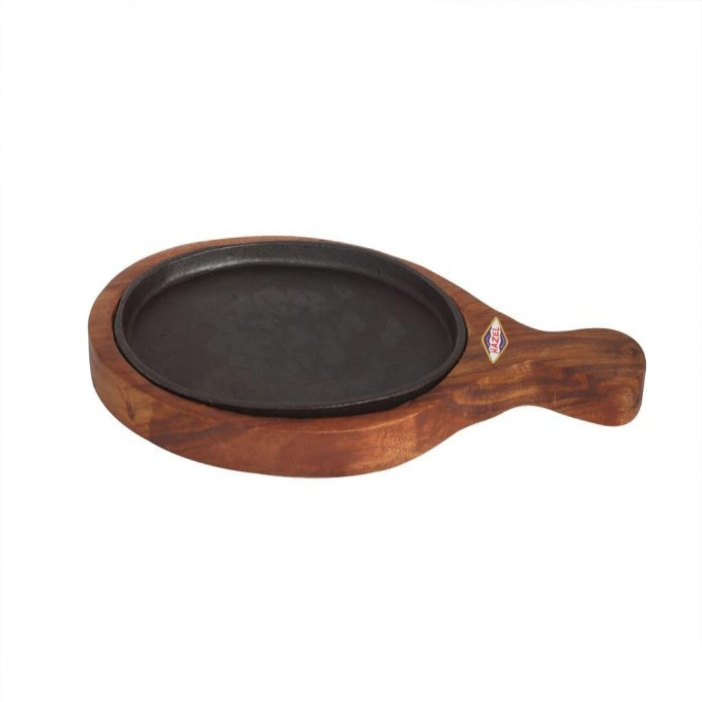 Sizzler Plate / Tray with Wodden Base Racket S15x7