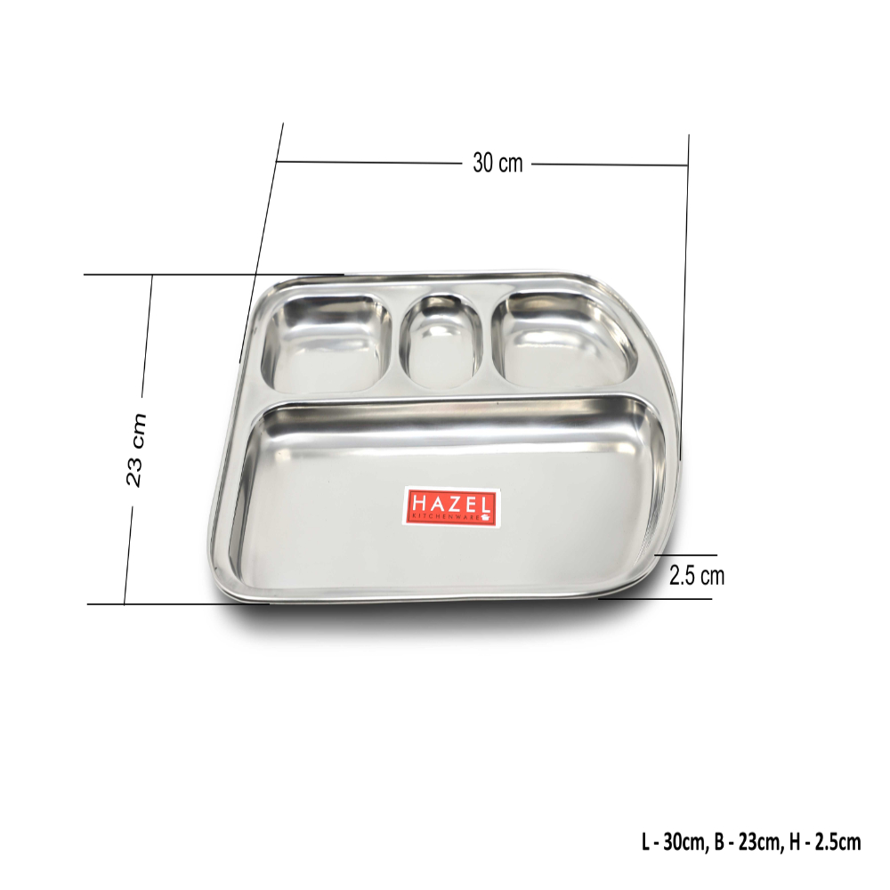 HAZEL Stainless Steel Idli/Vada/Dosa Serving Plates - Set of 2 - Mirror finish
