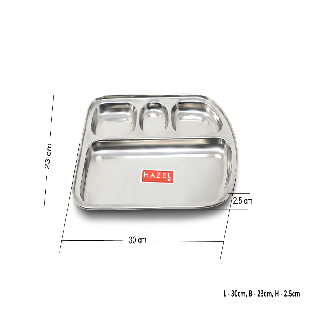 HAZEL Stainless Steel Idli/Vada/Dosa Serving Plates - Set of 3 - Mirror finish