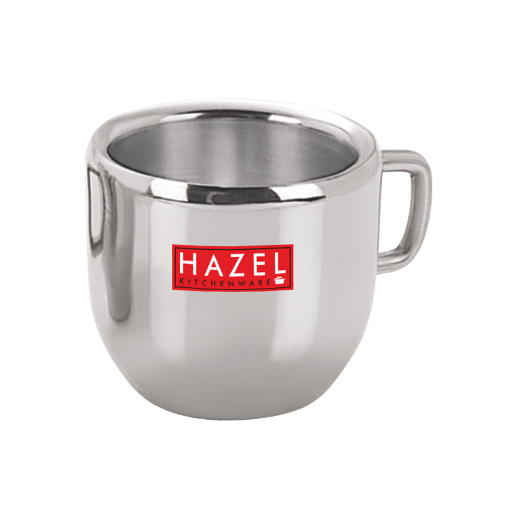 HAZEL Stainless Steel Green Tea Coffee Small Cute Cup, Set of 4, 100 ml (Each)