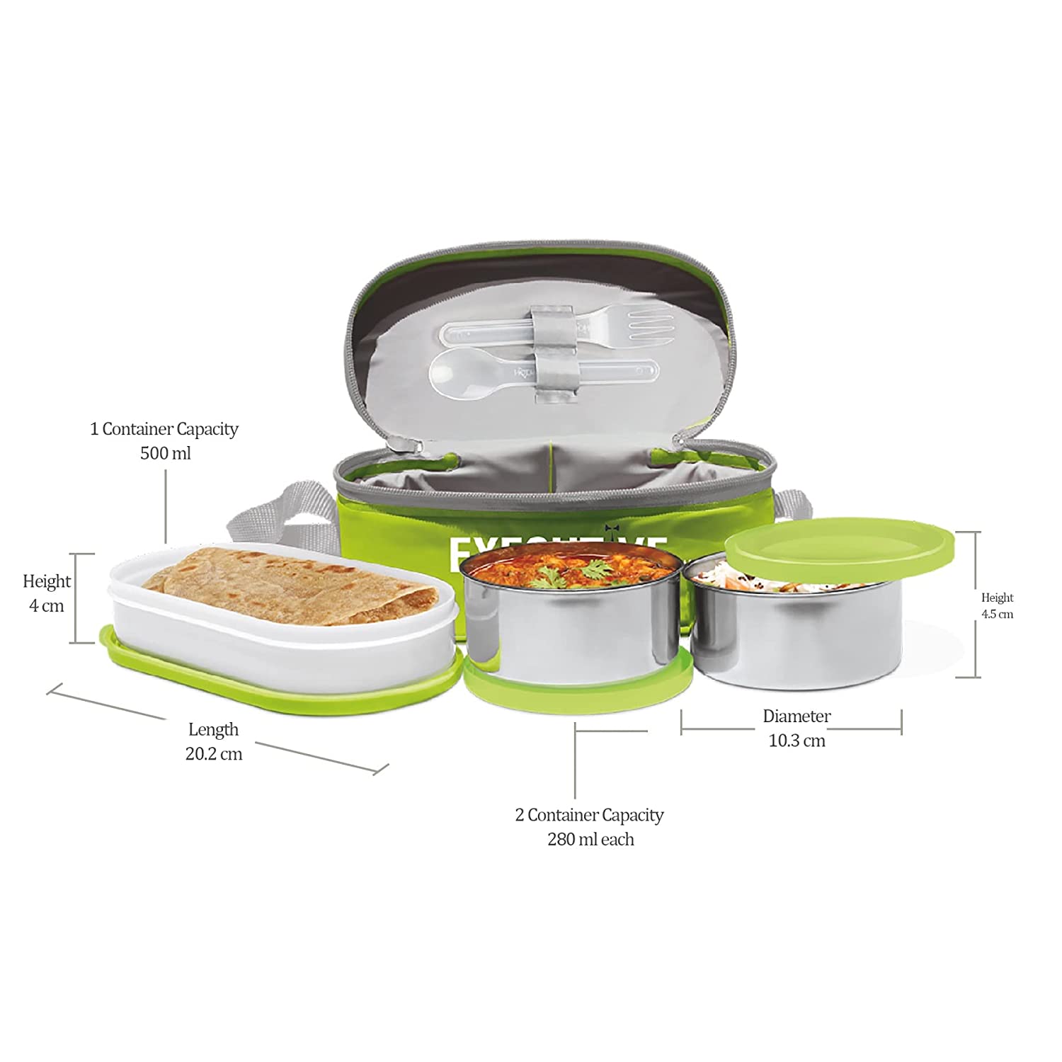 Milton Executive Lunch Box Set of 3 Containers, Green