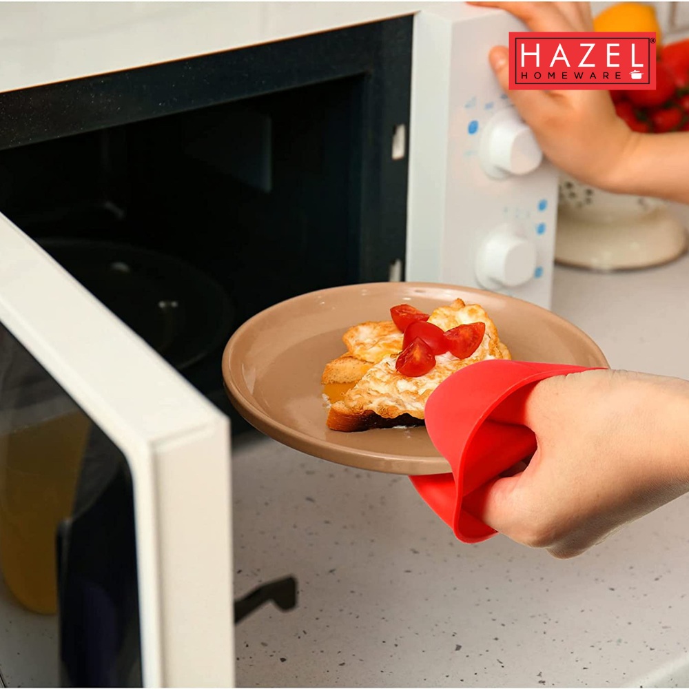 HAZEL Silicon Mats with Oven Mitts | 2 Piece Sincone Trivet with 1 Pair Heat Resistant Pinch Mitten Pot Holder For Kitchen, Multi color