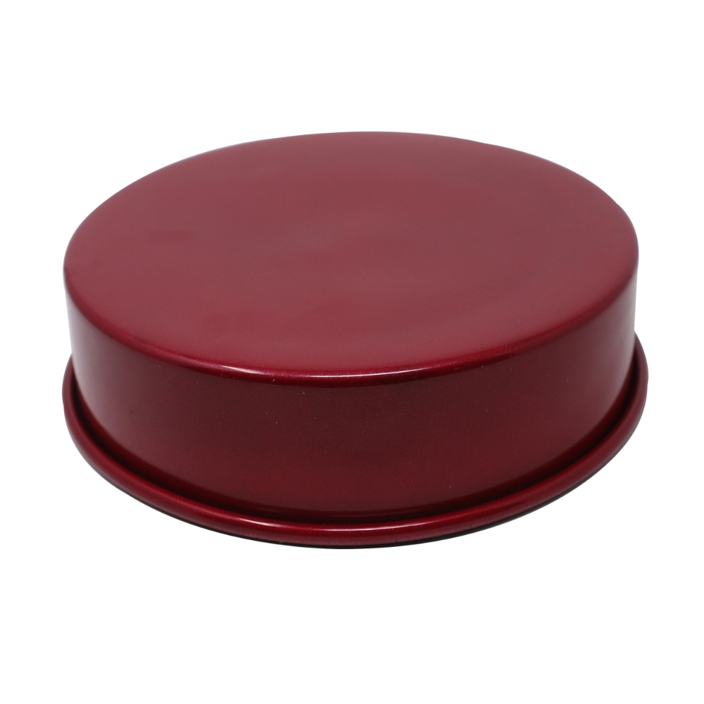 HAZEL Alfa Heavy Gauge Preimium Aluminium Granite Finish Non Stick Microwave Safe Small Round Cake Mould, Red