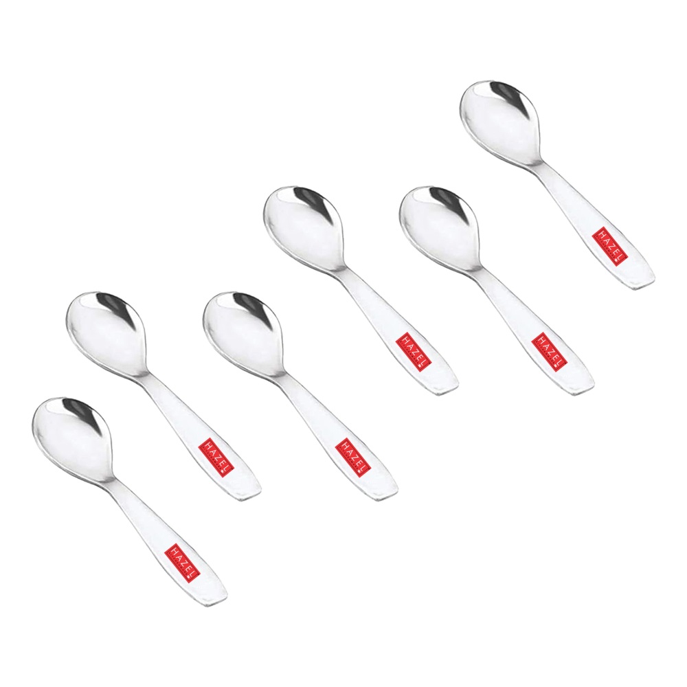 HAZEL Stainless Steel Spoon for Spice Box | Small Mini Spoon for All Tea Coffee Sugar & Spices Set, Set of 6