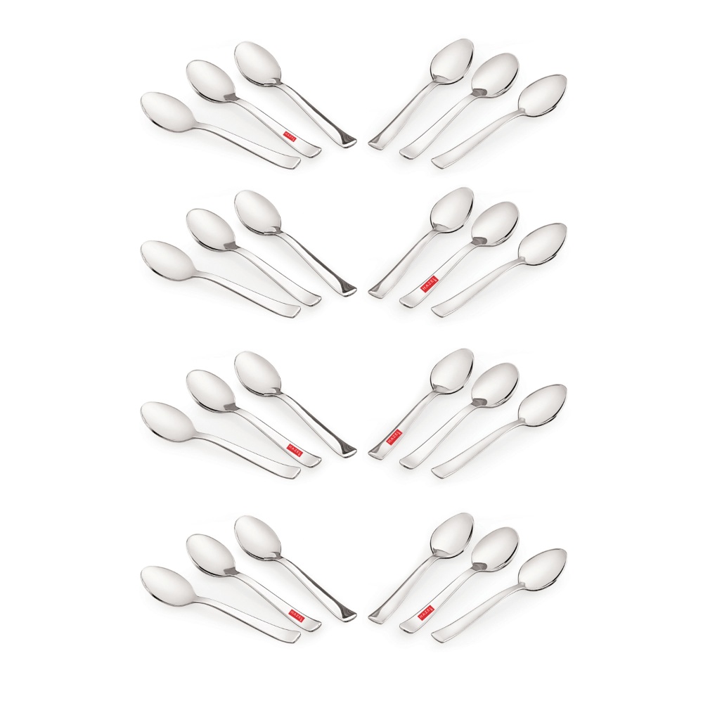 HAZEL Stainless Steel Small spoons set of 24 | Baby Serving Spoon 