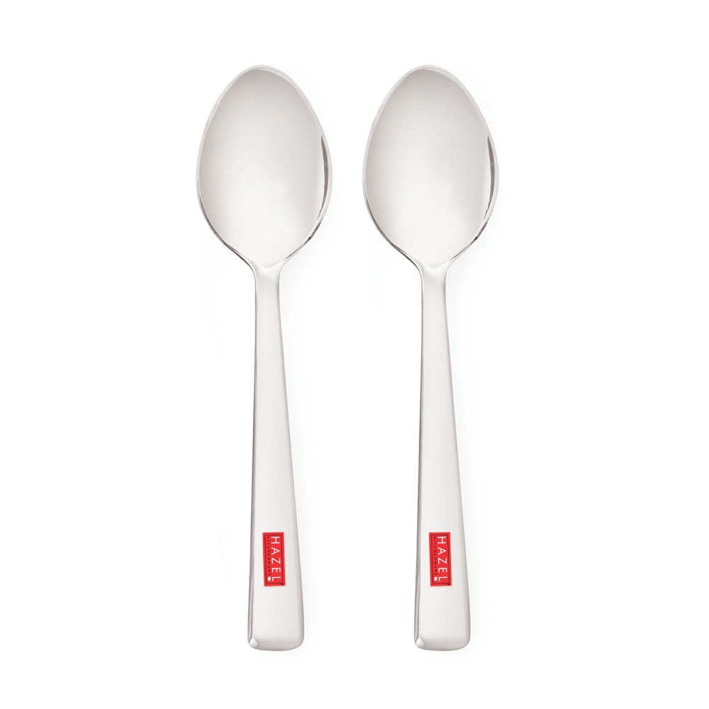 HAZEL Stainless Steel Small spoons set of 2 | Baby Serving Spoon 
