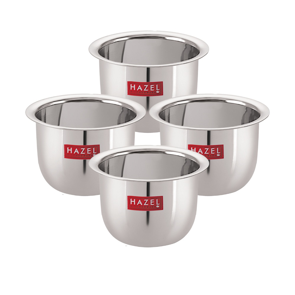 HAZEL Stainless Steel Tea Glasses Mini Traditional Design Coffee Milk Serving Glass Patra Pela, Set of 4, 8 cm, 100 ML, Silver