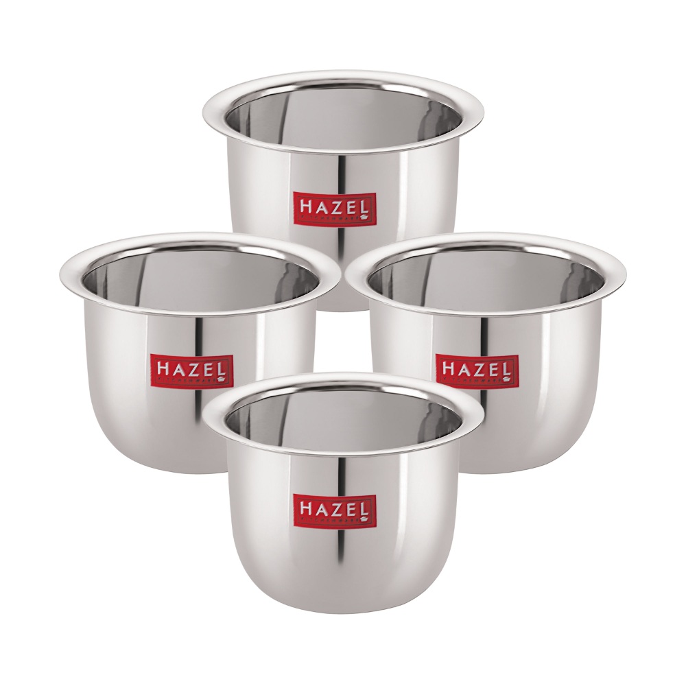 HAZEL Stainless Steel Tea Glasses Mini Traditional Design Coffee Milk Serving Glass Patra Pela, Set of 4, 9.3 cm, 200 ML, Silver