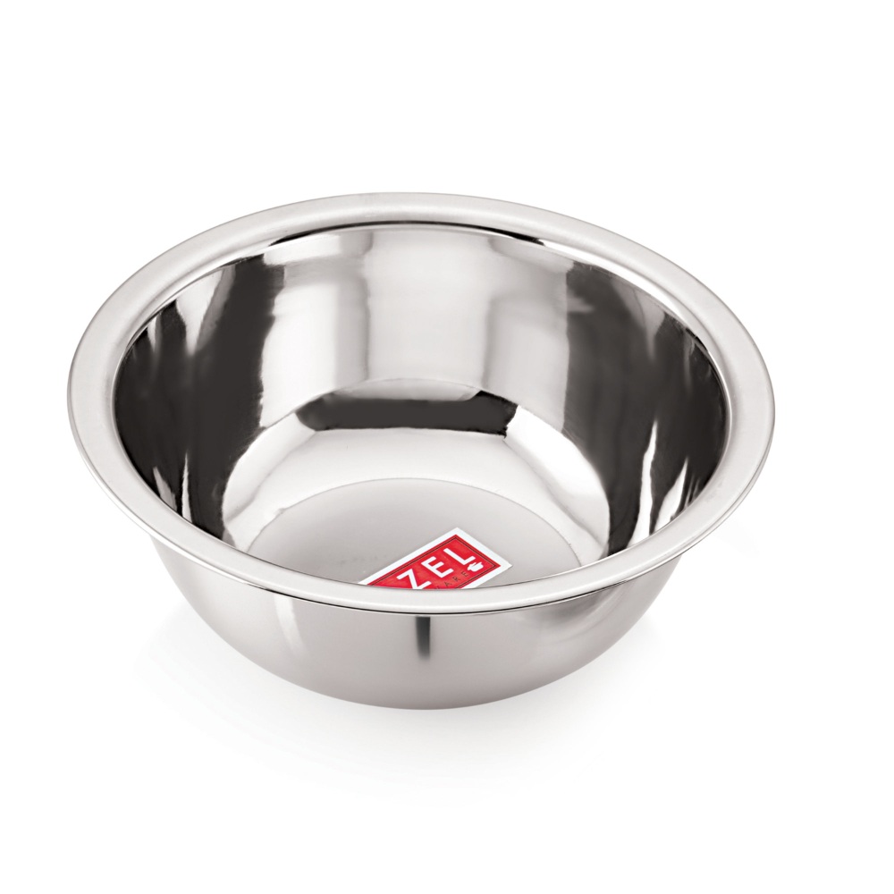 HAZEL Stainless Steel Mixing Bowl | Set of 2 Mixing Bowl For Cake Batter | Steel Bowl Big Size For Baking | 2 Piece, 2100 ml to 2730 ml