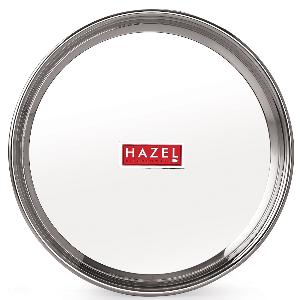 HAZEL Stainless Steel Dinner Set Of 18 | Dinner Set Steel (3 Steel Plate, 3 Steel Glass, 6 Bowl, 3 Dessert Plate, 3 Spoon) 18 Pieces, Silver