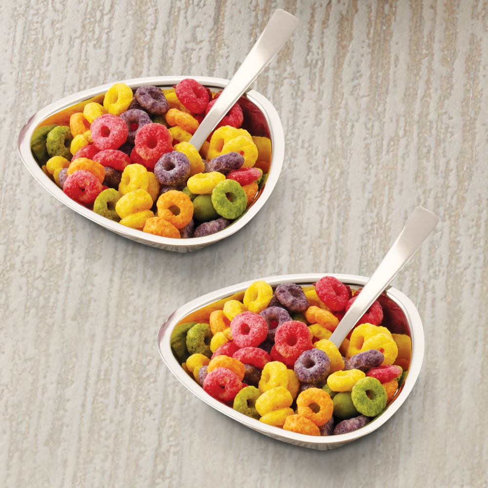 HAZEL Stainless Steel Serving Bowls Set With Spoon| Triangular Shaped Vati Katori Set of 2 | Fancy Serving Bowls For Snacks (2 Vati, 2 Spoon), Capacity 250ml Each, Silver