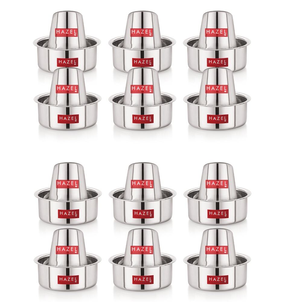 HAZEL Stainless Steel Mini Tumbler Milk Tea Coffee South Indian Traditional Serving Dabara Glasses Set of 12, Silver