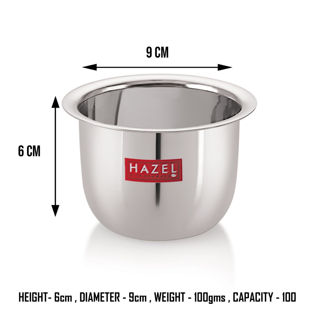 HAZEL Stainless Steel Tea Glasses Mini Traditional Design Coffee Milk Serving Glass Patra Pela Set of 12, 9 cm, 100 ML, Silver