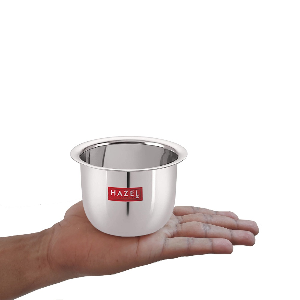 HAZEL Stainless Steel Tea Glasses Mini Traditional Design Coffee Milk Serving Glass Patra Pela Set of 6, 9 cm, 100 ML, Silver