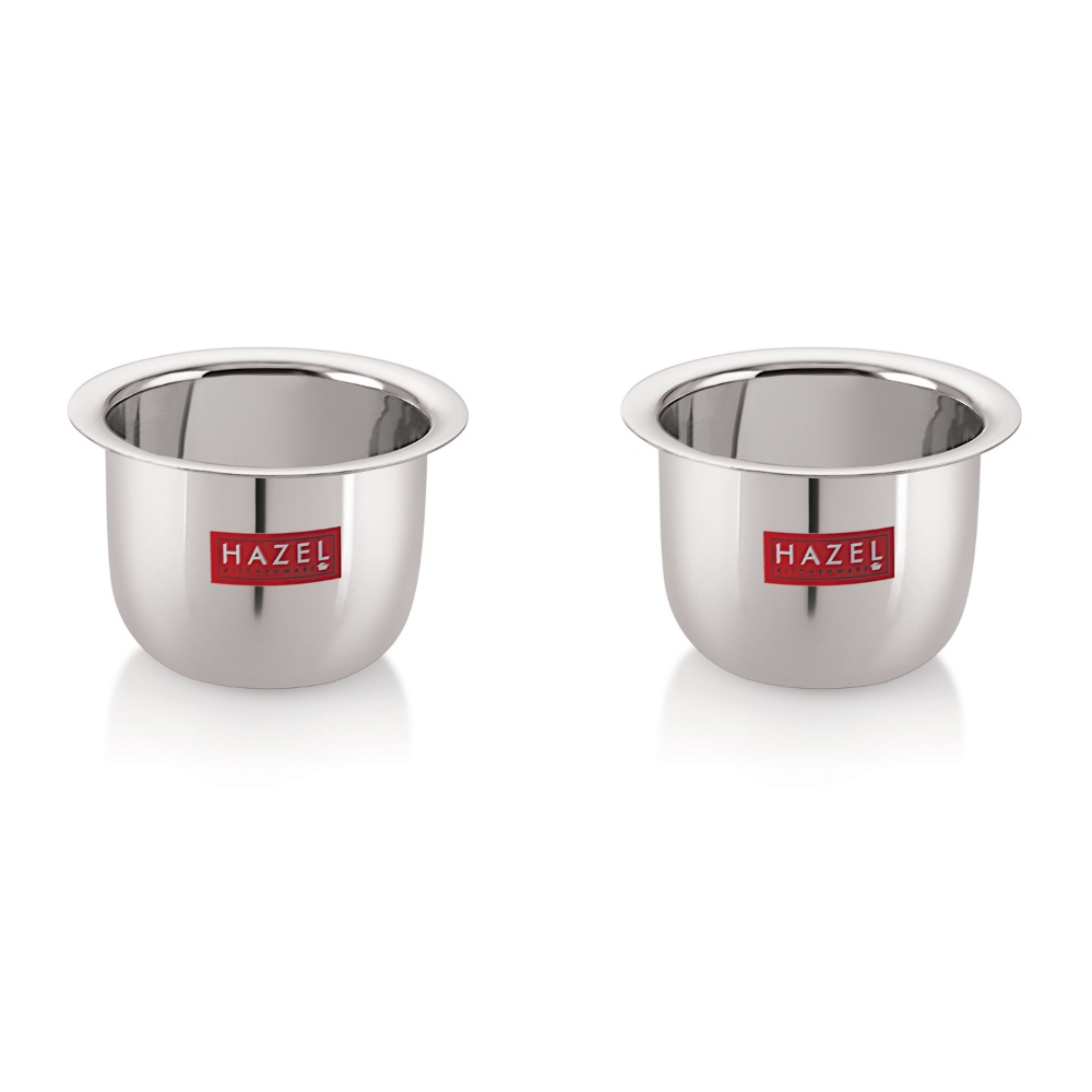 HAZEL Stainless Steel Tea Glasses Mini Traditional Design Coffee Milk Serving Glass Patra Pela Set of 2, 9 cm, 100 ML, Silver
