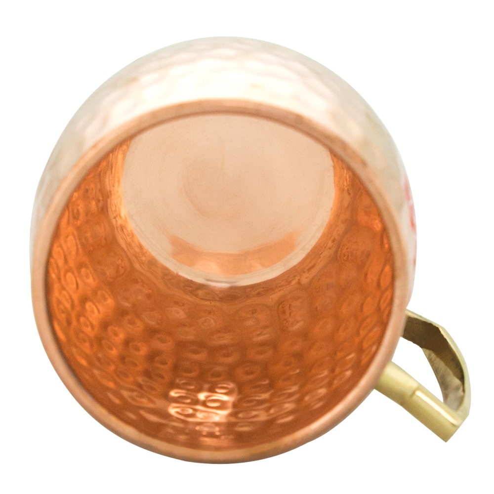 HAZEL Copper Hammered Finish Drinkware Mug set of 4, 550 ml