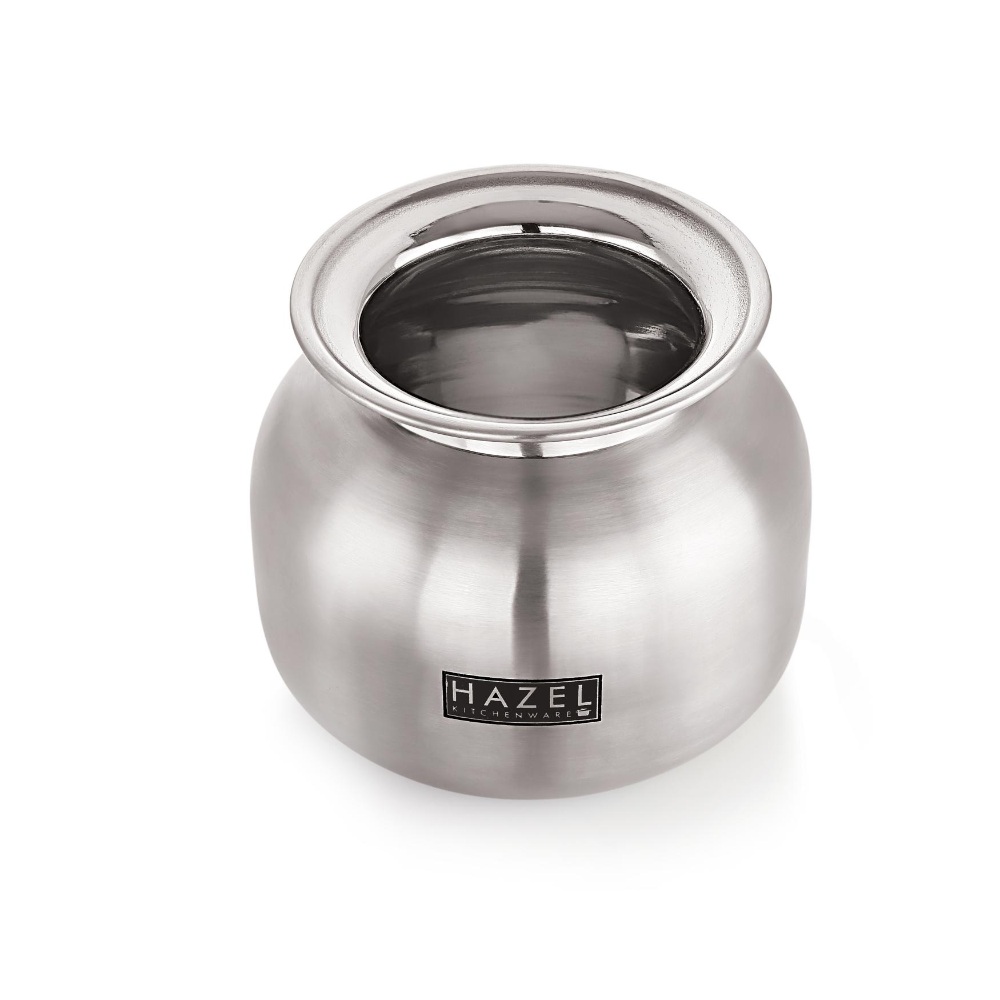 HAZEL Steel Containers for Kitchen with Lid | Air Tight Containers for Storage, 550 ML, Set of 6, Silver