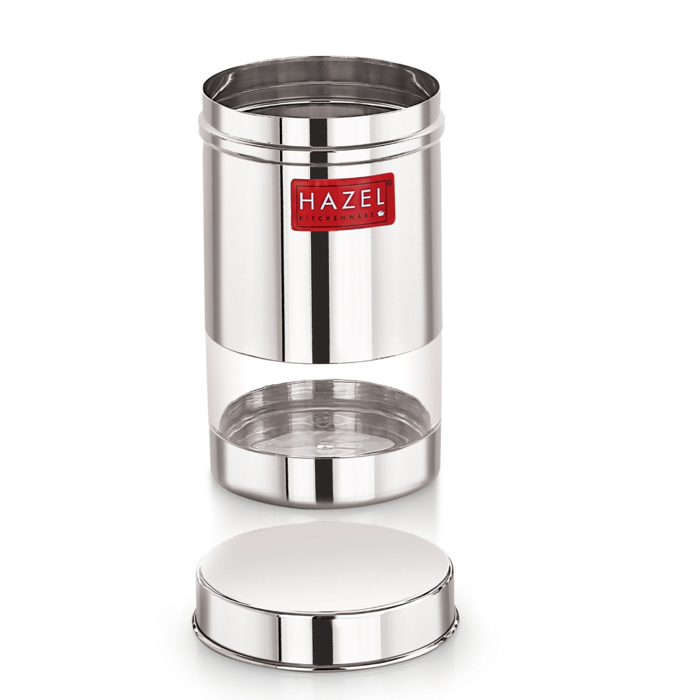 HAZEL Stainless Steel Fridge Containers for Storage | Air Tight Stainless Steel Containers | Grocery Containers for Kitchen | Dabba Set for Kitchen | Kitchen Storage Containers Set of 6, 400 ML