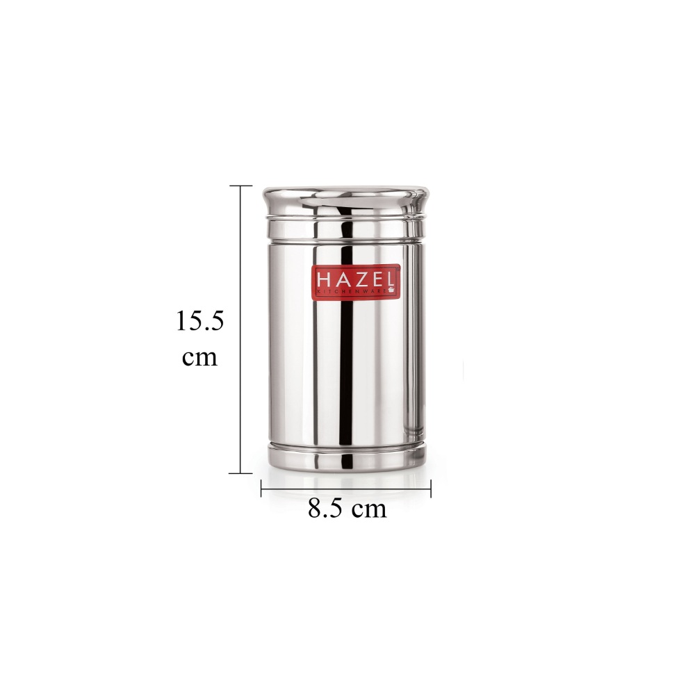 HAZEL Stainless Steel Container Set | 800 ml Set of 6 Steel Container For Kitchen Storage Set | Air Tight Containers For Kitchen Storage | Ideal For Storing Rice, Cereal, Pulse, Snacks.