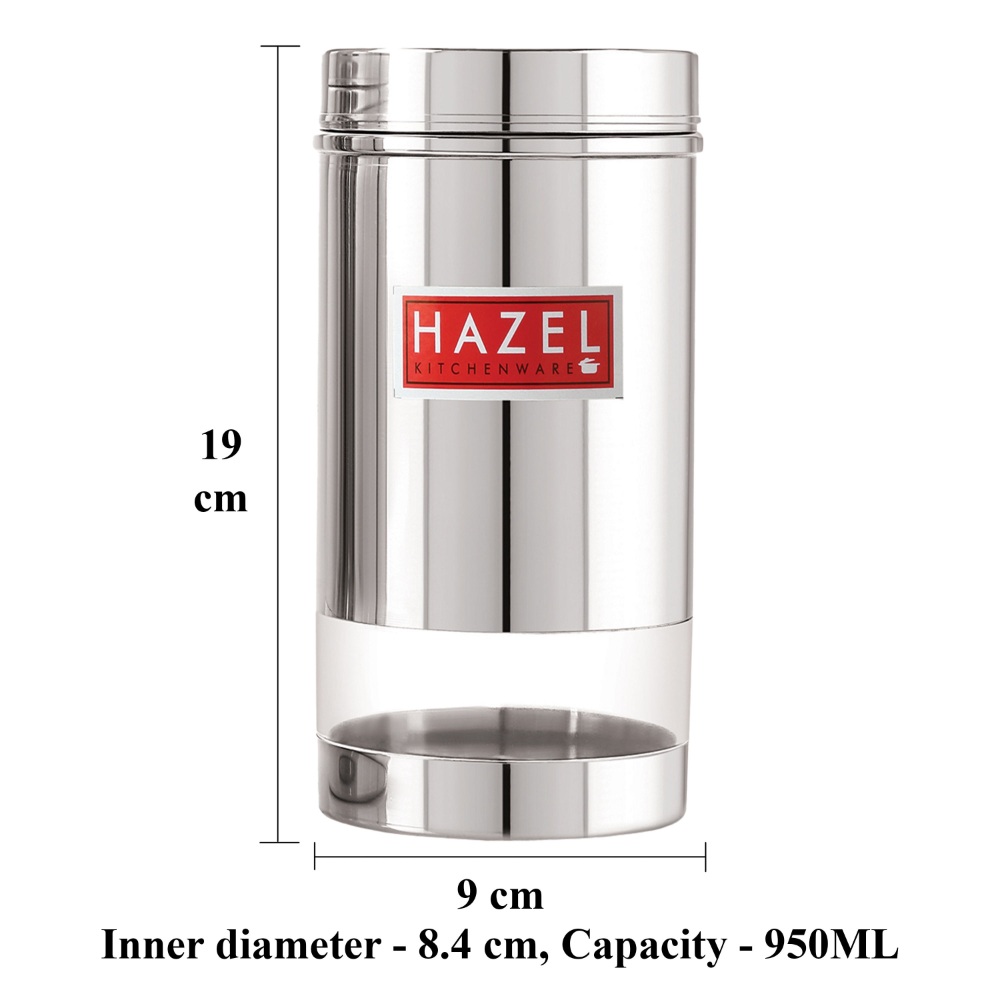 HAZEL Stainless Steel Container Set | Steel Container For Kitchen Storage Set | Multipurpose Storage Box for Kitchen I, 950 ML, Set of 3