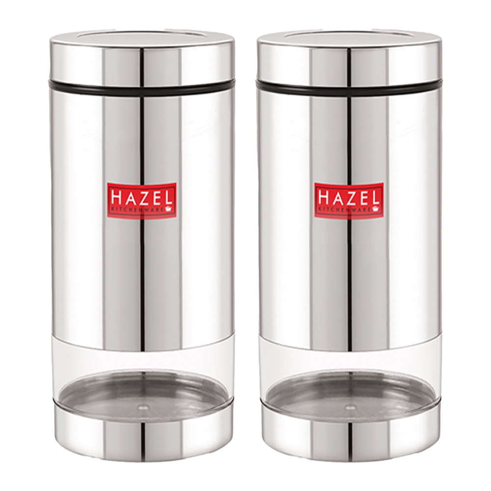HAZEL Stainless Steel Container Set | Steel Container For Kitchen Storage Set | Multipurpose Storage Box for Kitchen I, 1000 ML, Set of 2