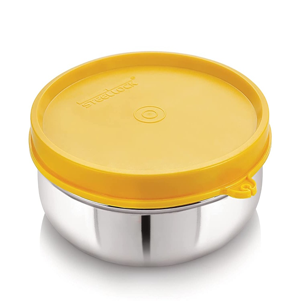 Steel Lock Flex Stainless Steel Airtight Container, 550 ML, Yellow
