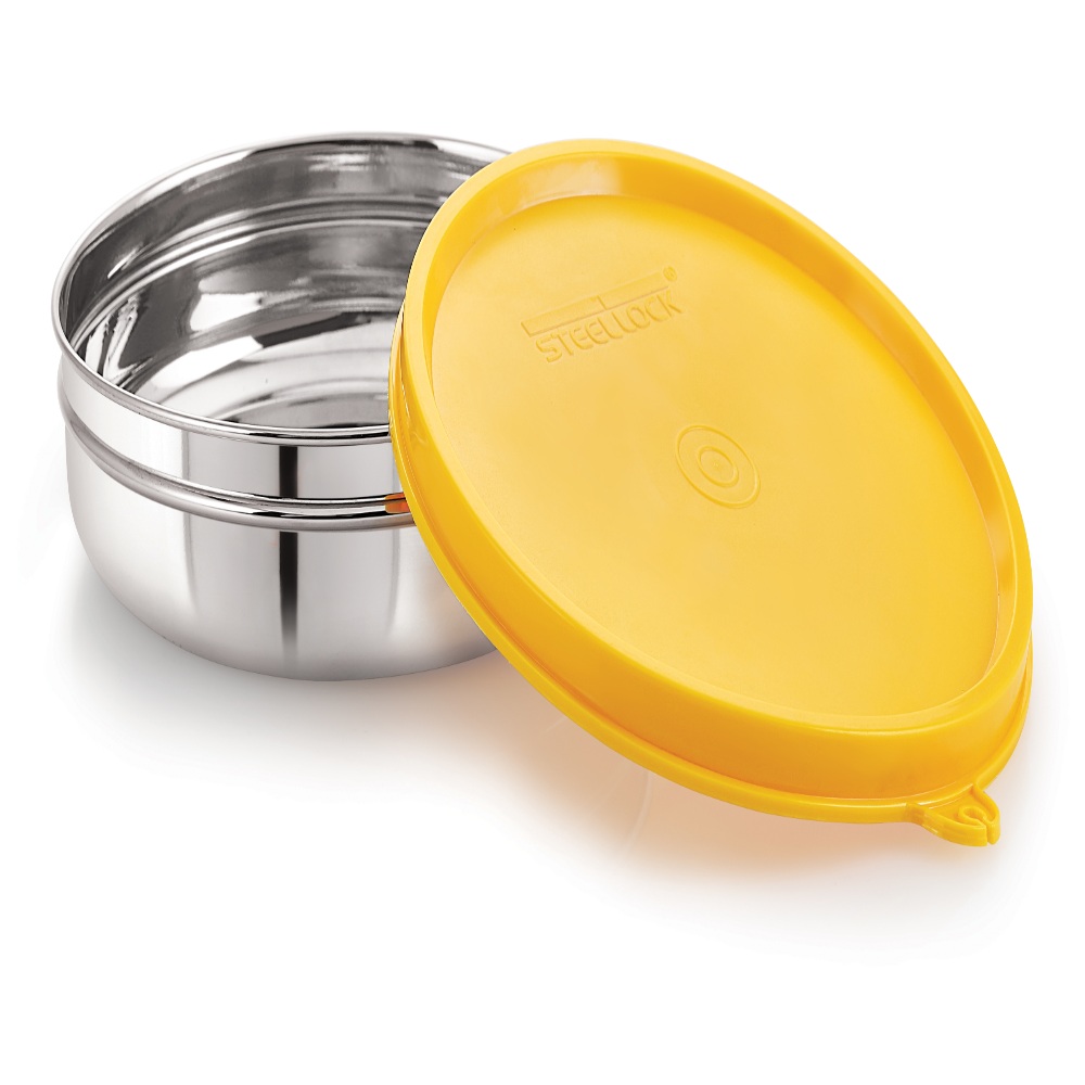 Steel Lock Flex Stainless Steel Airtight Container, 550 ML, Yellow