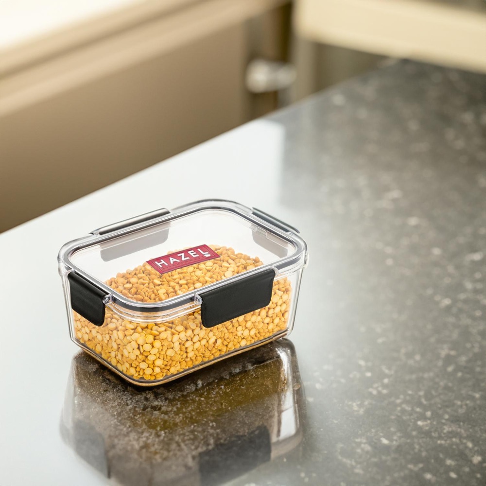HAZEL Plastic Rectangle Airtight Leak proof Microwave Safe Container Dabba, 1200 ML