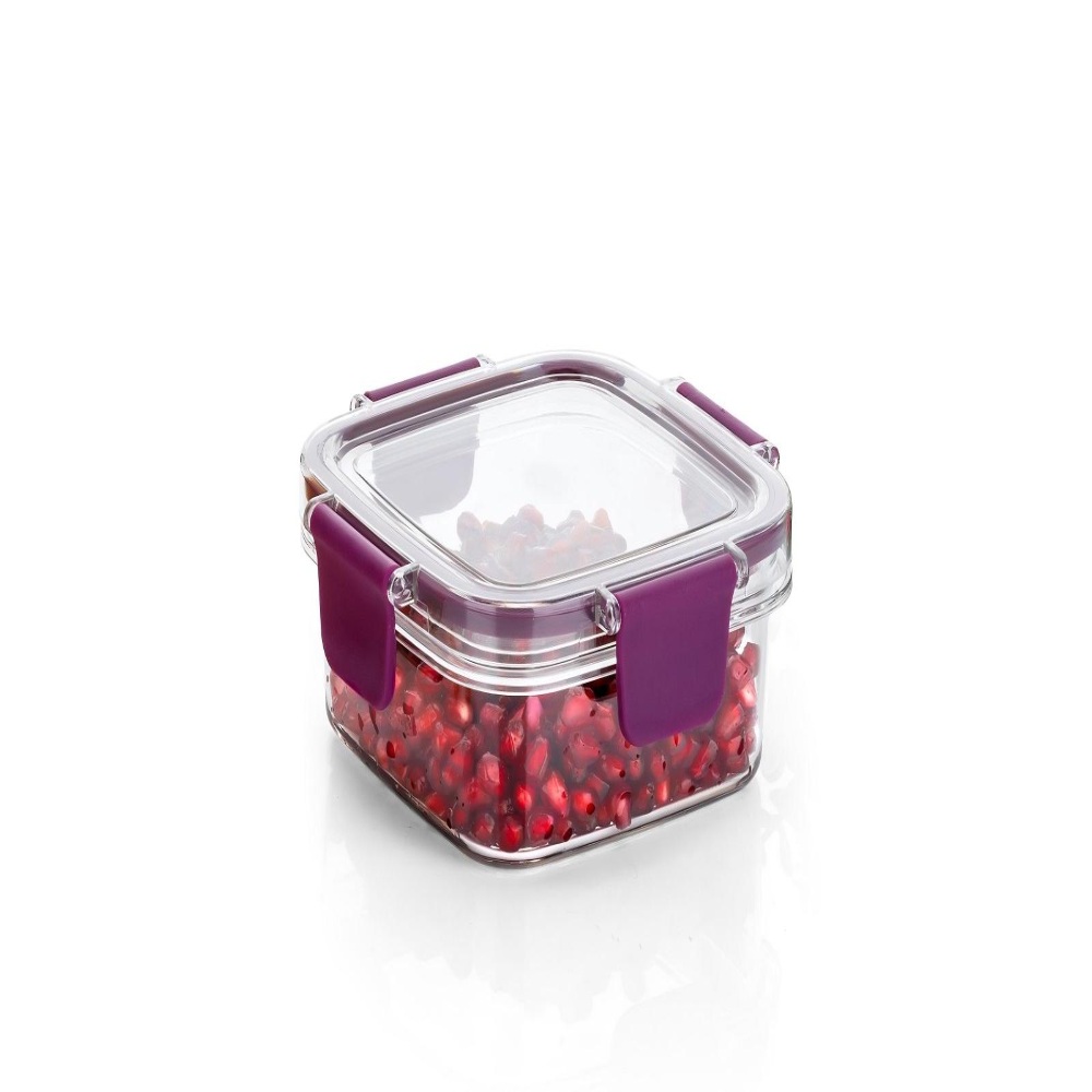 HAZEL Plastic Square Airtight Leak proof Microwave Safe Container Dabba, 400 ML
