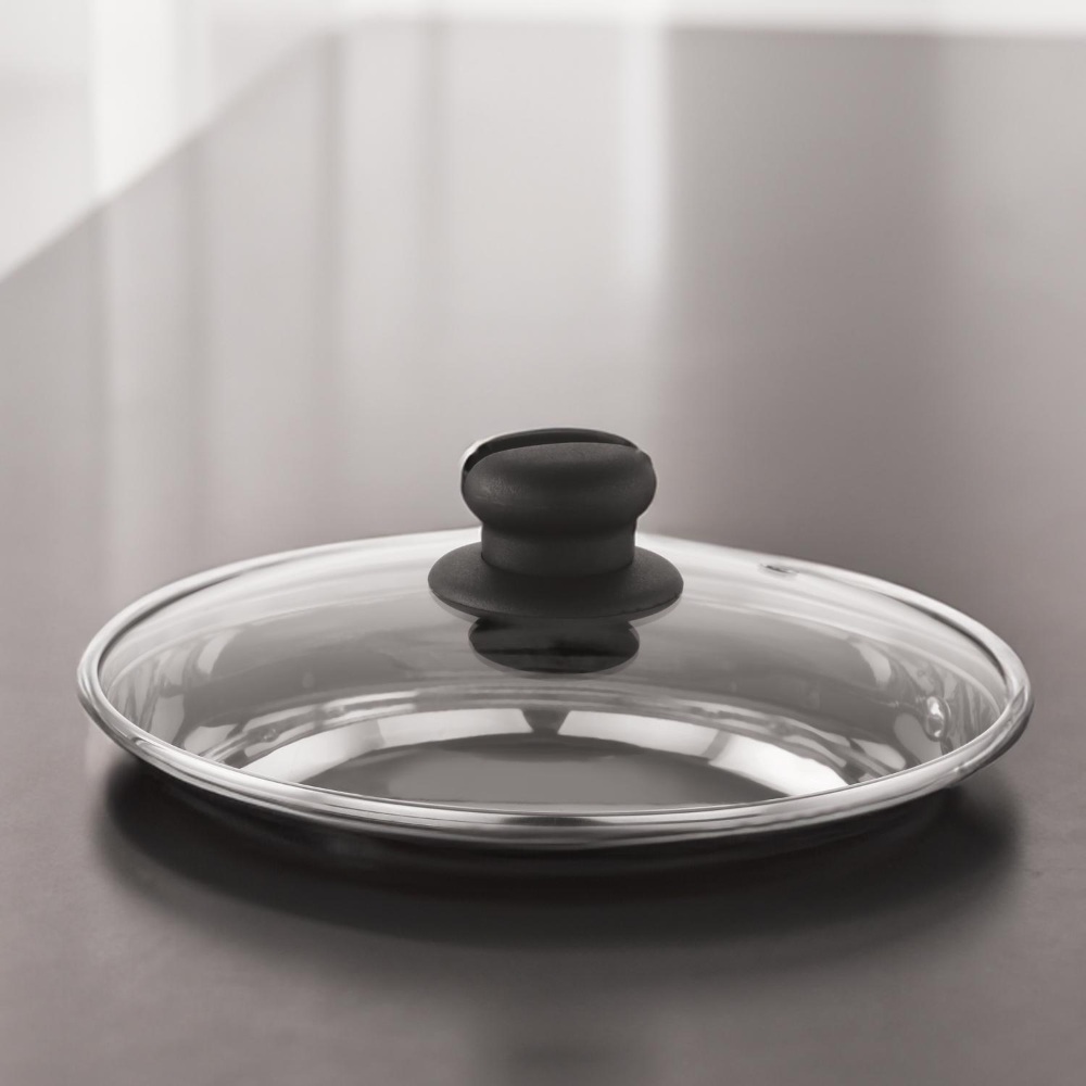 HAZEL Glass Cookware Lid With Knob and Built In Steam Vents, 24.5 cm