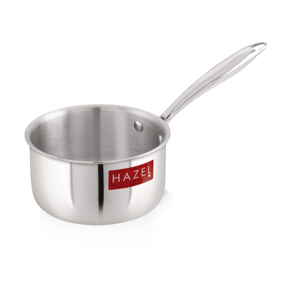 HAZEL Triply Stainless Steel Induction Bottom Saucepan Milkpan, 1.6 Litre, 17.5 cm