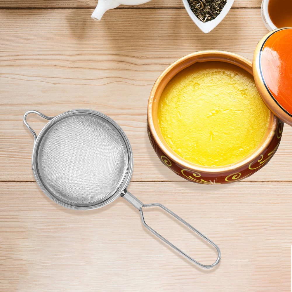 HAZEL Stainless Steel Wire Handle Oil and Ghee Strainer, 12.1 CM