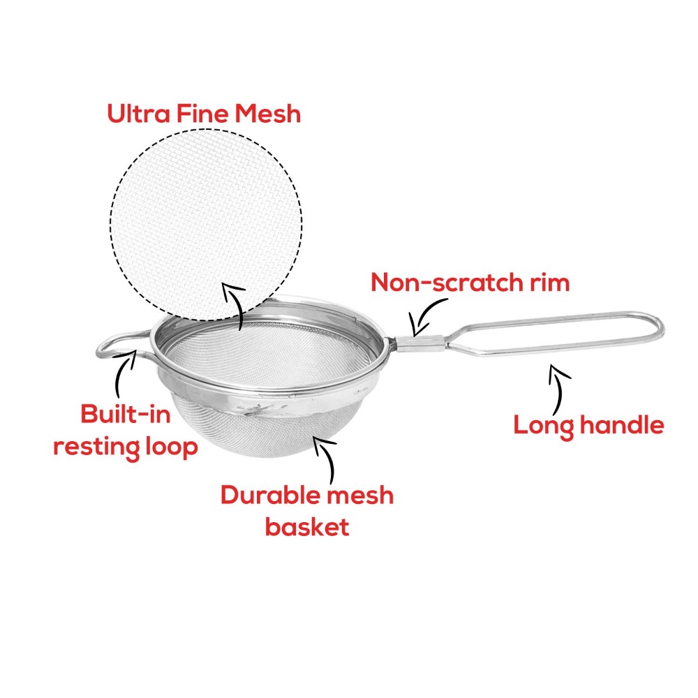 HAZEL Stainless Steel Wire Handle Oil and Ghee Strainer, 12.1 CM
