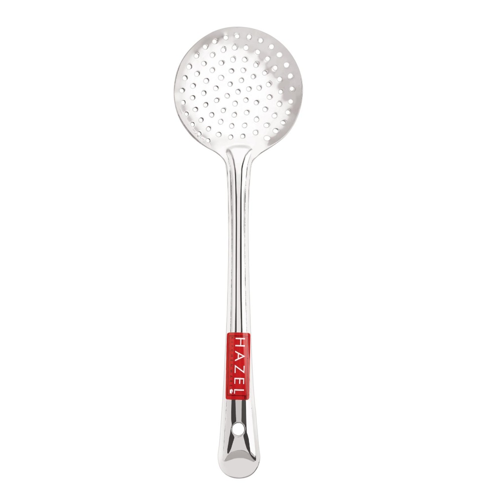 HAZEL Stainless Steel Puri Frying Strainer Jhara Versatile Deep Fry Chalni with Handle for Kitchen