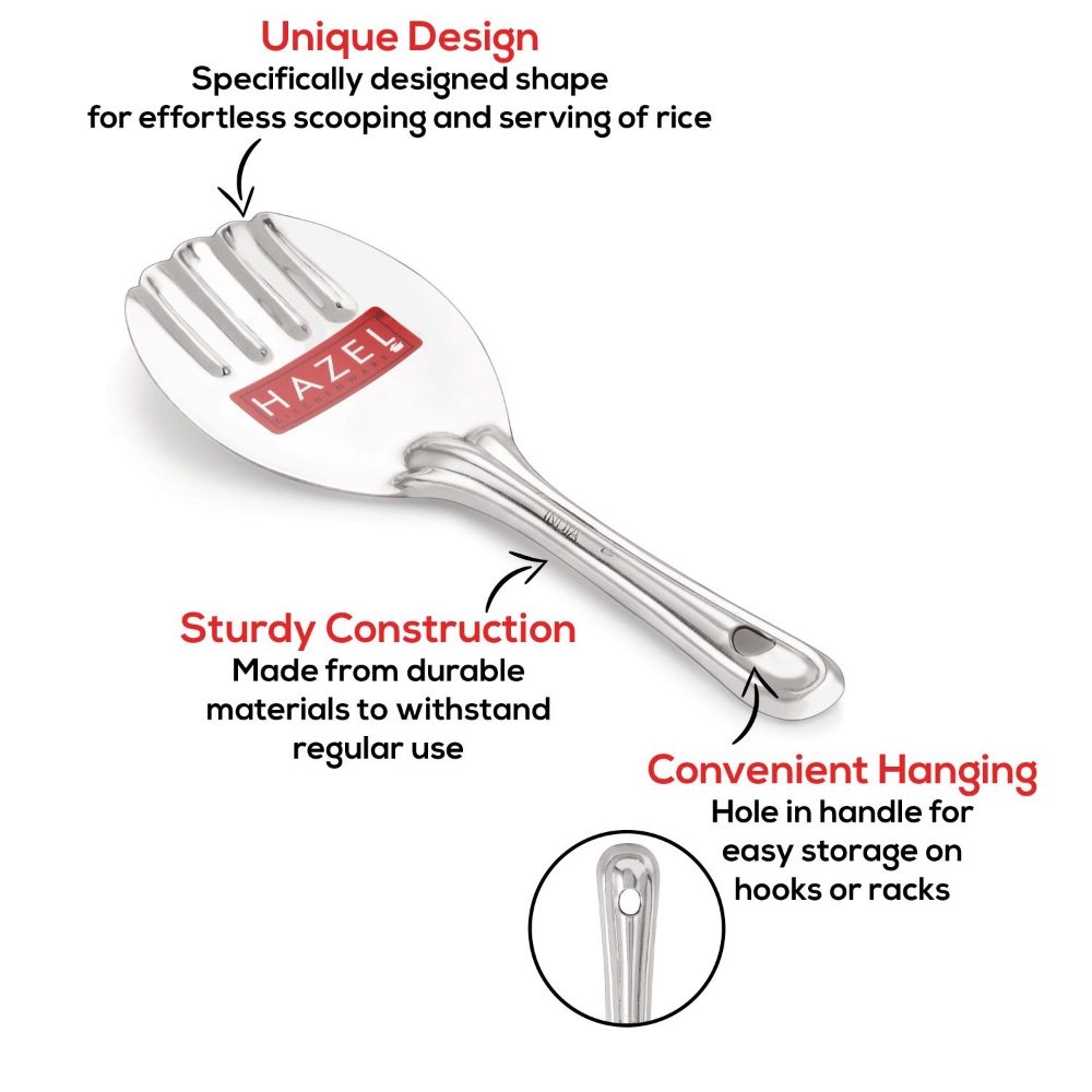HAZEL Stainless Steel Rice Panja Paddle Scooper Spatula Server Kitchen Utensils