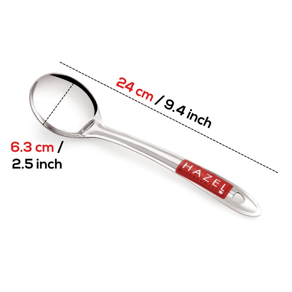 HAZEL Stainless Steel Oval Shape Serving Spoon Scooper Spatula Server Kitchen Utensils