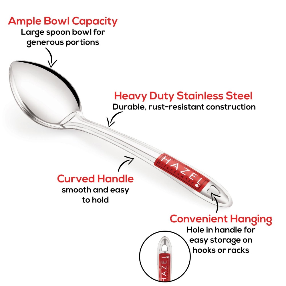 HAZEL Stainless Steel Pan Shape Serving Spoon Scooper Spatula Server Kitchen Utensils
