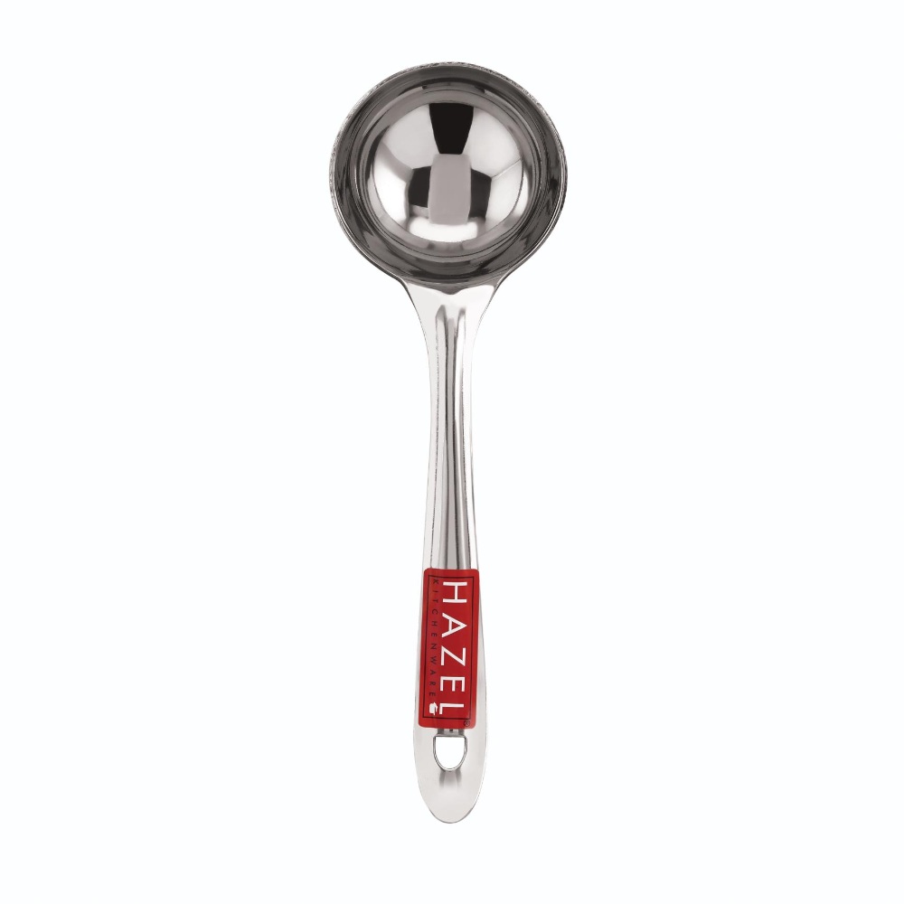 HAZEL Stainless Steel Kitchen Tools Spoon Set of 3 (Ladle, Oval Shape Spoon, Pan Shape Spoon)